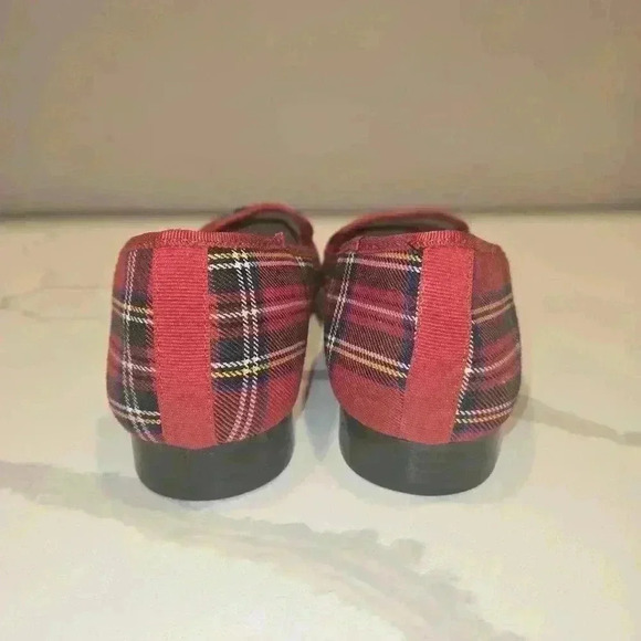 Charter Club Embroidered Plaid Tartan Scottie Slip On Loafer Red Size 8.5 - Picture 3 of 8